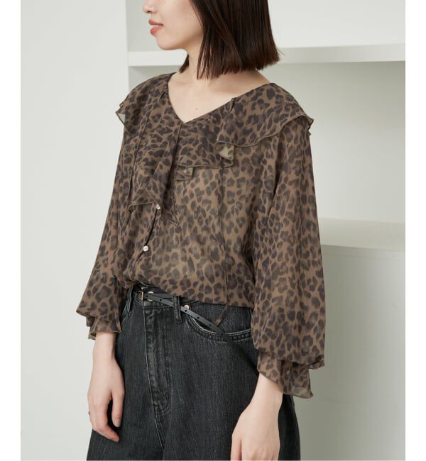 SLOBE IENA「《予約》シアーラッフルブラウス」|シャツ・ブラウス|