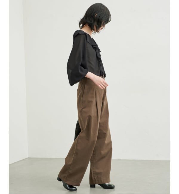 SLOBE IENA「《予約》シアーラッフルブラウス」|シャツ・ブラウス|