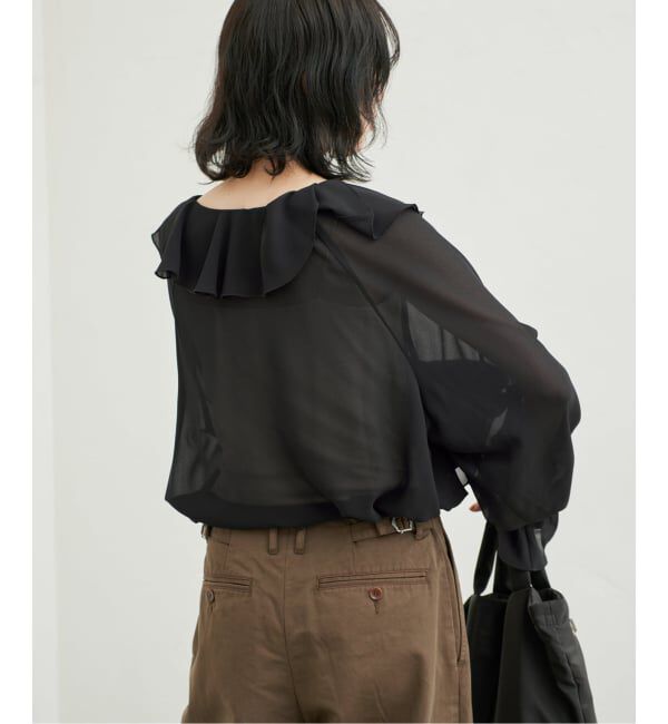 SLOBE IENA「《予約》シアーラッフルブラウス」|シャツ・ブラウス|