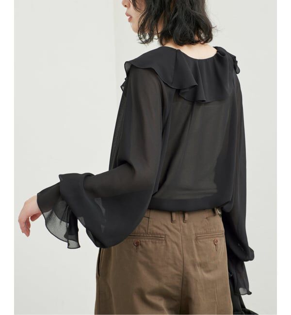 SLOBE IENA「《予約》シアーラッフルブラウス」|シャツ・ブラウス|