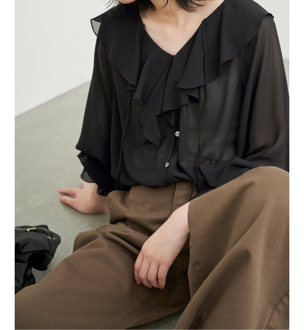 SLOBE IENA「《予約》シアーラッフルブラウス」|シャツ・ブラウス|