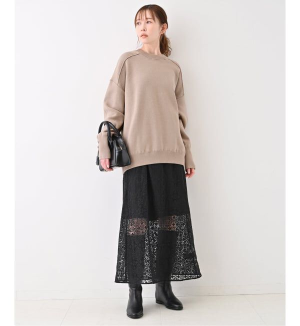 SLOBE IENA「《WEB限定/追加予約》オーバーサイズ スウェットライクニット」|ニット・セーター|