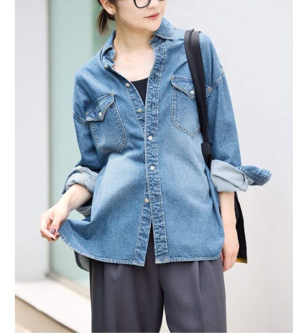 SLOBE IENA「《WEB限定/追加予約》LE DENIM BDUデニムシャツ」|シャツ・ブラウス|