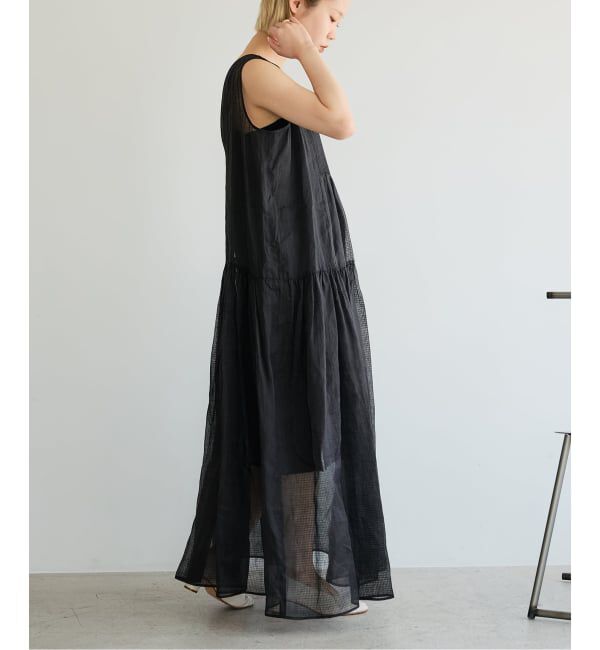 IENA LA BOUCLE「IENA LA BOUCLE チェックコットンオーガンジードレス」|ワンピース|