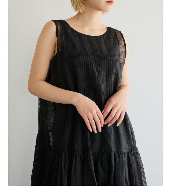 IENA LA BOUCLE「IENA LA BOUCLE チェックコットンオーガンジードレス」|ワンピース|