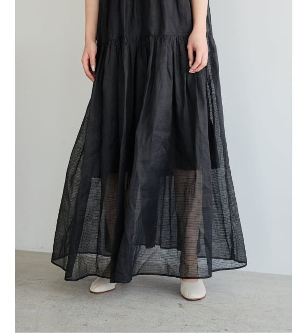 IENA LA BOUCLE「IENA LA BOUCLE チェックコットンオーガンジードレス」|ワンピース|