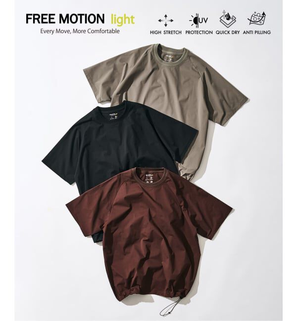 417 EDIFICE「【FREE MOTION LIGHT】ラグランTシャツ」|Tシャツ・カットソー|