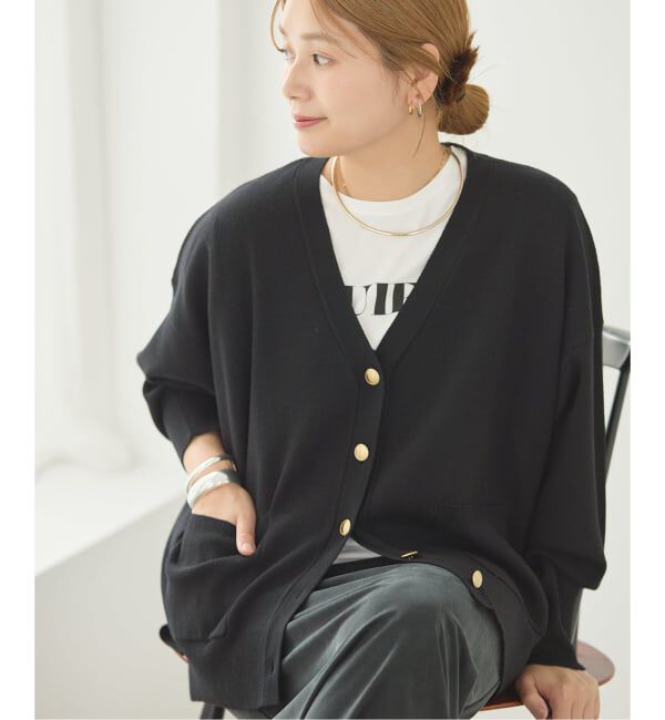 JOURNAL STANDARD「《WEB限定予約》ウォッシャブルTEXBRID Vネックカーディガン」|カーディガン|ブラック