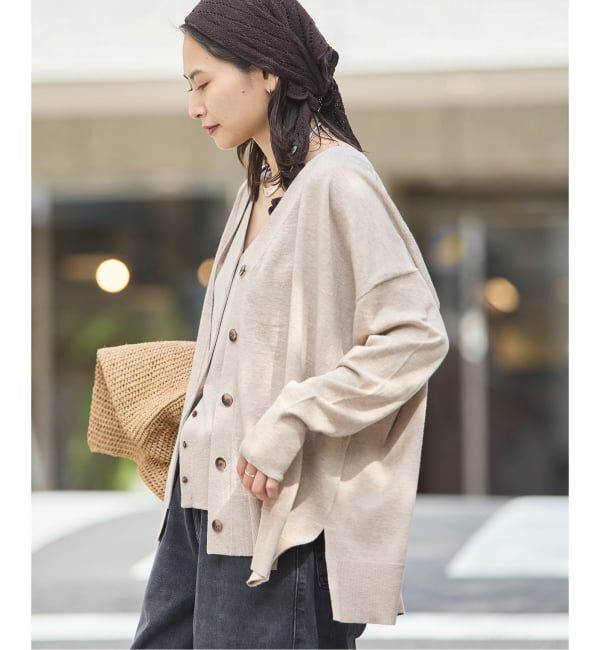 JOURNAL STANDARD「《予約》ウォッシャブルコットンシルクミックスVネックカーディガン」|カーディガン|