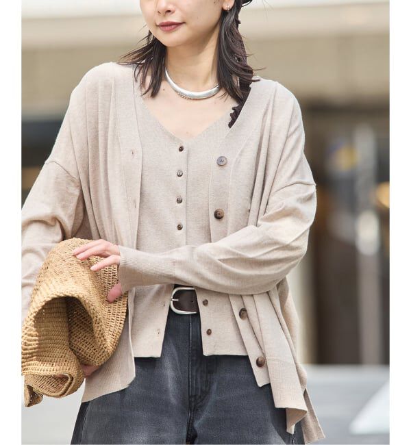JOURNAL STANDARD「《予約》ウォッシャブルコットンシルクミックスVネックカーディガン」|カーディガン|