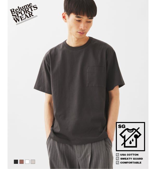 JOURNAL STANDARD relume「《予約》汗ジミ防止 USコットン ポケットTシャツ」|Tシャツ・カットソー|ブラック A