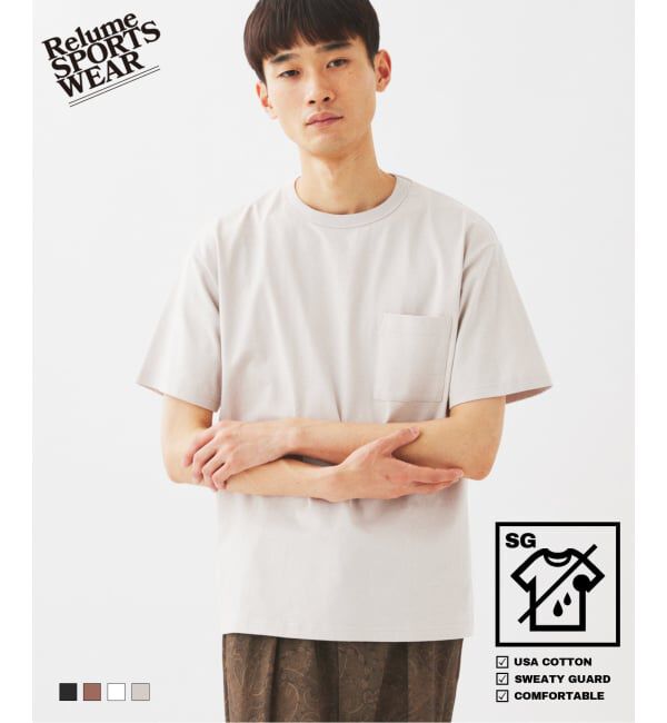 JOURNAL STANDARD relume「《予約》汗ジミ防止 USコットン ポケットTシャツ」|Tシャツ・カットソー|ベージュ A