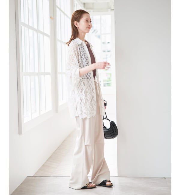 U by SPICK&SPAN「スカラレースオーバーシャツ」|シャツ・ブラウス|