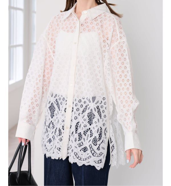 U by SPICK&SPAN「スカラレースオーバーシャツ」|シャツ・ブラウス|