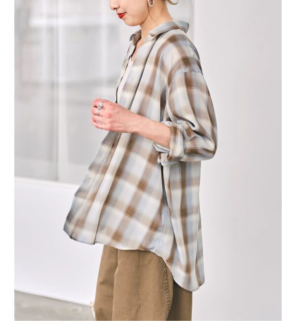 Spick and Span「《予約》PEチェックルーズシャツ」|シャツ・ブラウス|