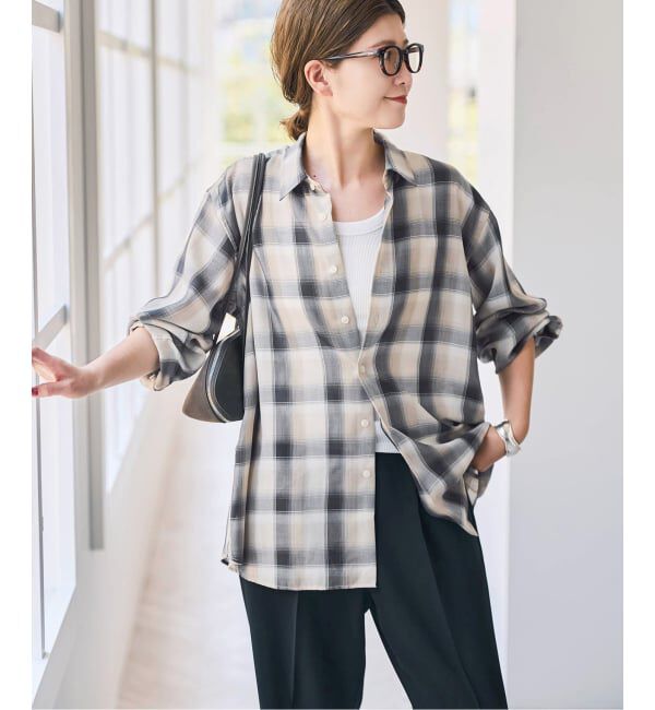 Spick and Span「《予約》PEチェックルーズシャツ」|シャツ・ブラウス|