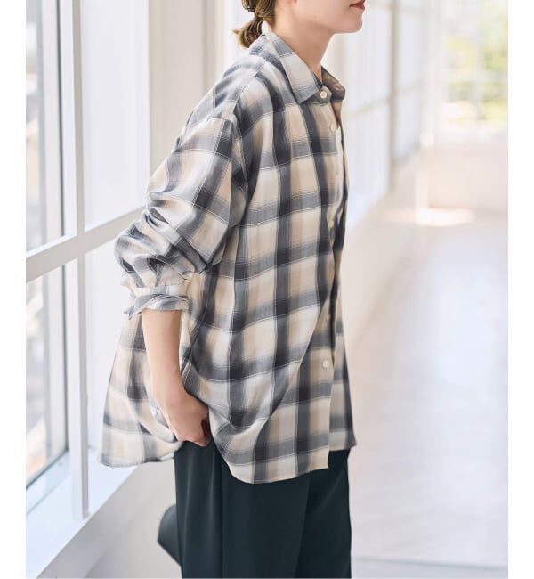 Spick and Span「《予約》PEチェックルーズシャツ」|シャツ・ブラウス|