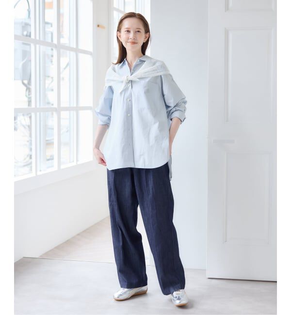 U by SPICK&SPAN「《予約》ラウンドヘムオーバーサイズシャツ」|シャツ・ブラウス|