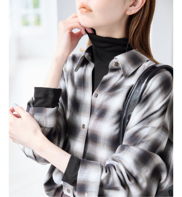 U by SPICK&SPAN「《予約》ウールミックスシアータートル」|Tシャツ・カットソー|ブラック