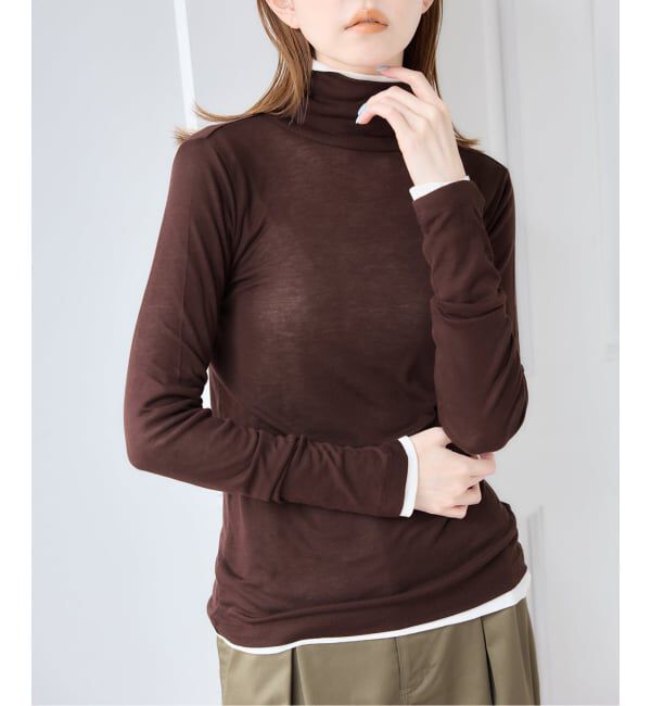 U by SPICK&SPAN「《予約》ウールミックスシアータートル」|Tシャツ・カットソー|ブラウン