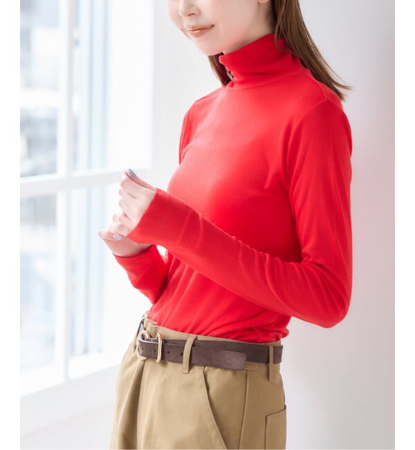 U by SPICK&SPAN「《予約》ウールミックスシアータートル」|Tシャツ・カットソー|レッド