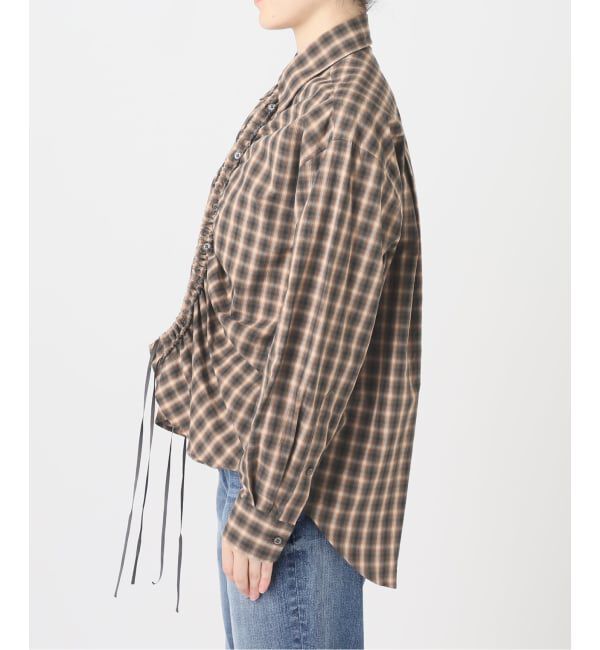 Glyph「《予約 / 一部店舗+WEB限定》Checked Gathered String Shirt」|シャツ・ブラウス|
