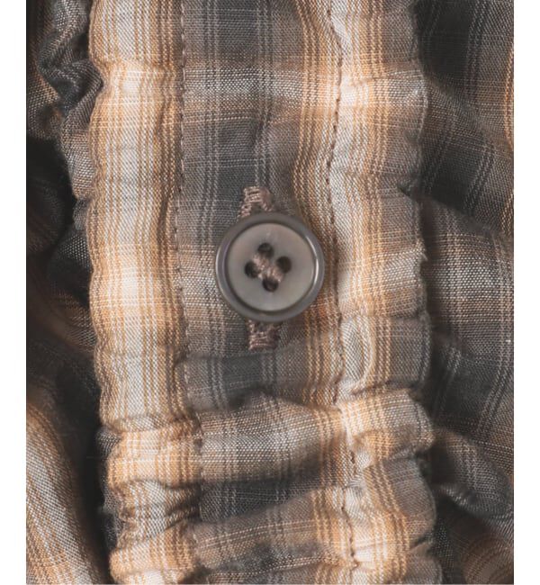 Glyph「《予約 / 一部店舗+WEB限定》Checked Gathered String Shirt」|シャツ・ブラウス|