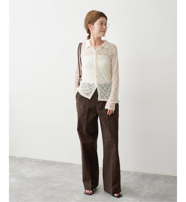 Spick and Span「《予約》バックサテンストレッチベイカーパンツ」|カーゴ|