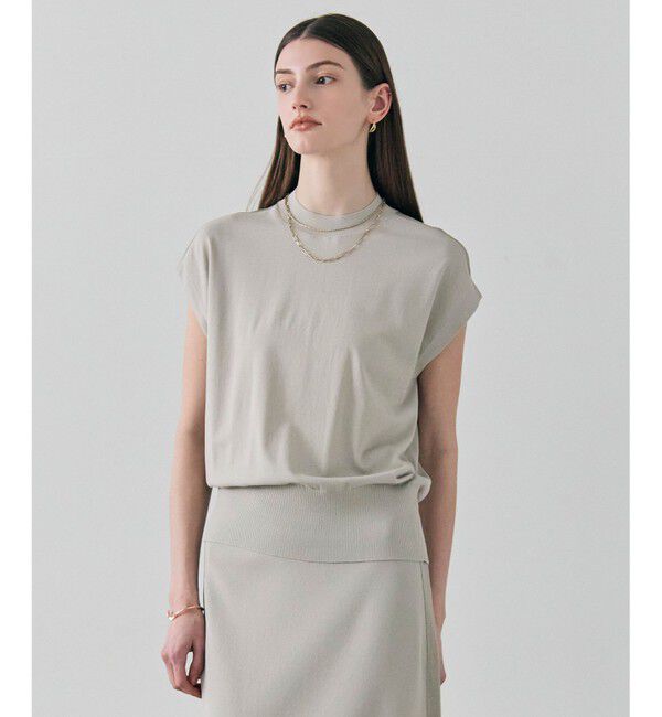 BEIGE,「NADIA / シアーコンビ ストレッチニット」|ニット・セーター|L.Taupe