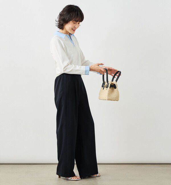 NOLLEY'S sophi「《手洗い可能》シャツレイヤード風スキッパーポロニット」|ニット・セーター|