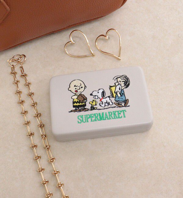 fredy emue「【PEANUTS/ピーナッツ】スクエアミラーケース」|ポーチ|アイボリー