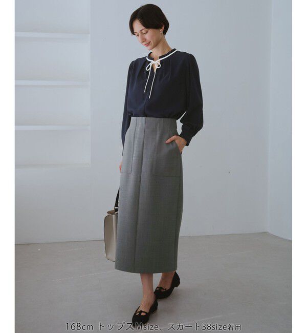 Rope&rsquo;Picnic「【前後2WAY】【WEB限定カラー】配色リボンブラウス/通勤対応」|シャツ・ブラウス|