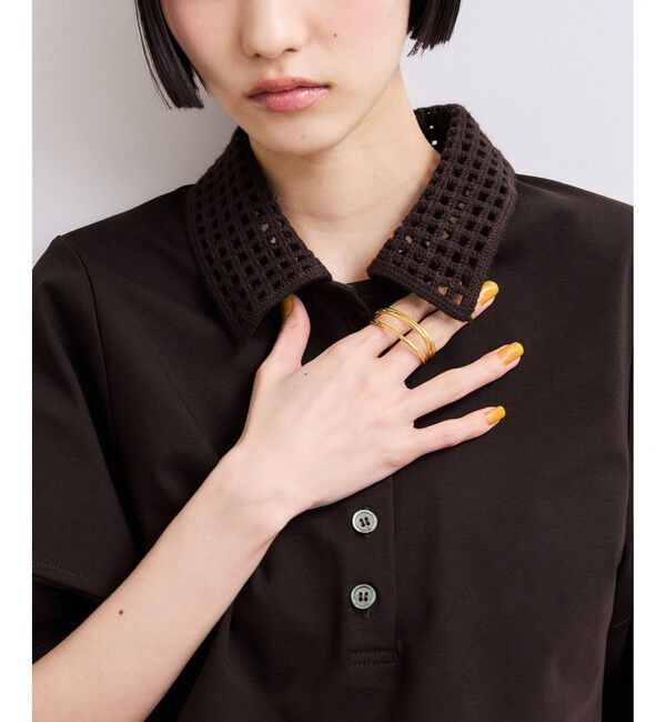 ADAM ET ROPE'「【WEB限定】・【サステナブル】メッシュ襟ポロシャツ」|ポロシャツ|