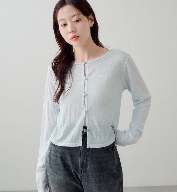  「【4色展開/前後2WAY】ラインストーンシアーカットソー」|Tシャツ・カットソー|