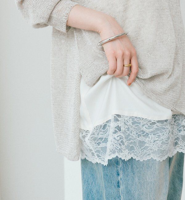  「【トレンド感◎/レイヤードにおすすめ】レーストリムキャミソール」|シャツ・ブラウス|
