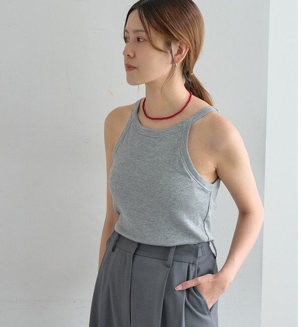  「カップ付アメスリリブタンクトップ」|キャミソール|