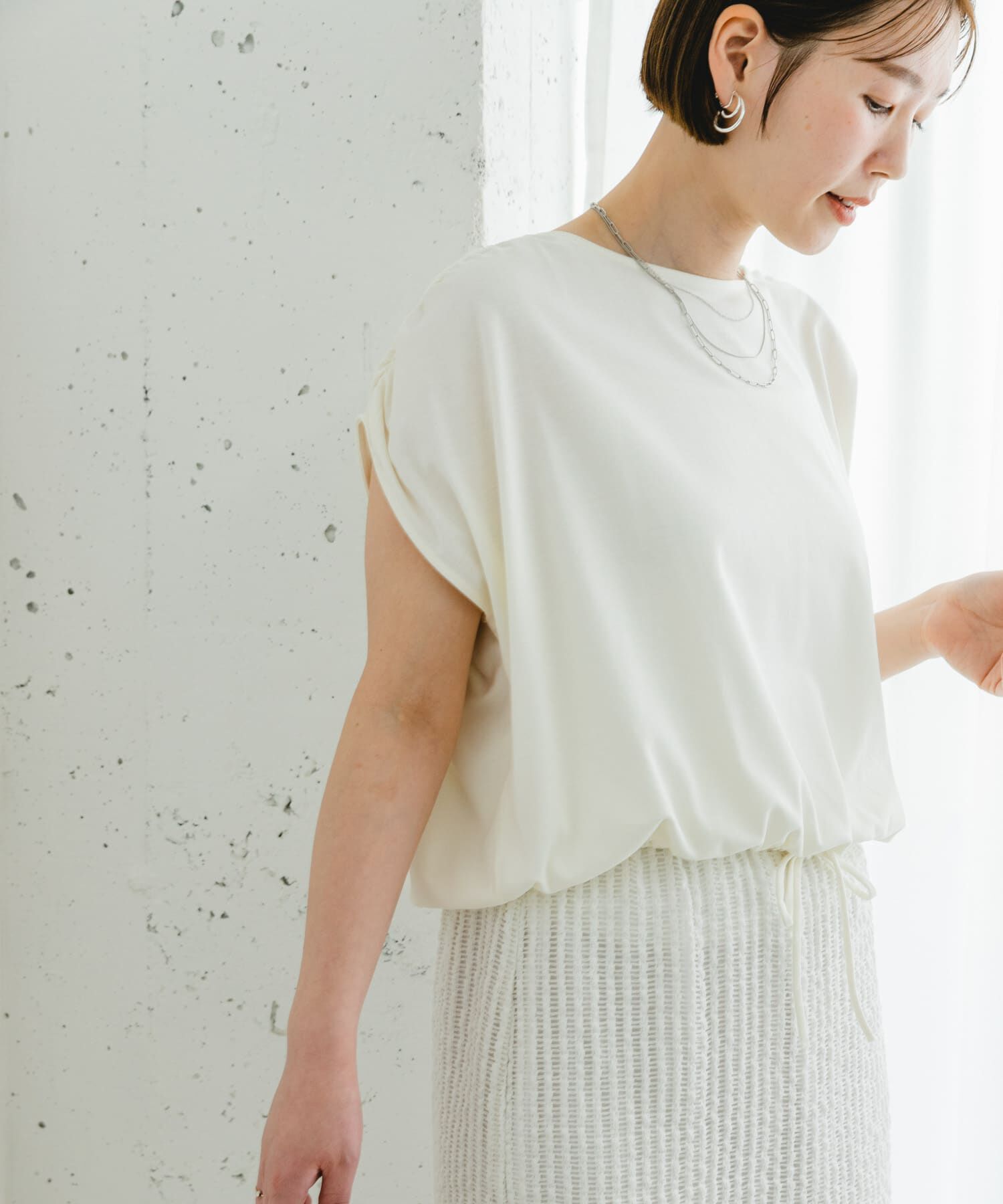 URBAN RESEARCH ROSSO「『UR TECH』F by ROSSO　UVCUTバックオープンクロップドTシャツ」|Tシャツ・カットソー|