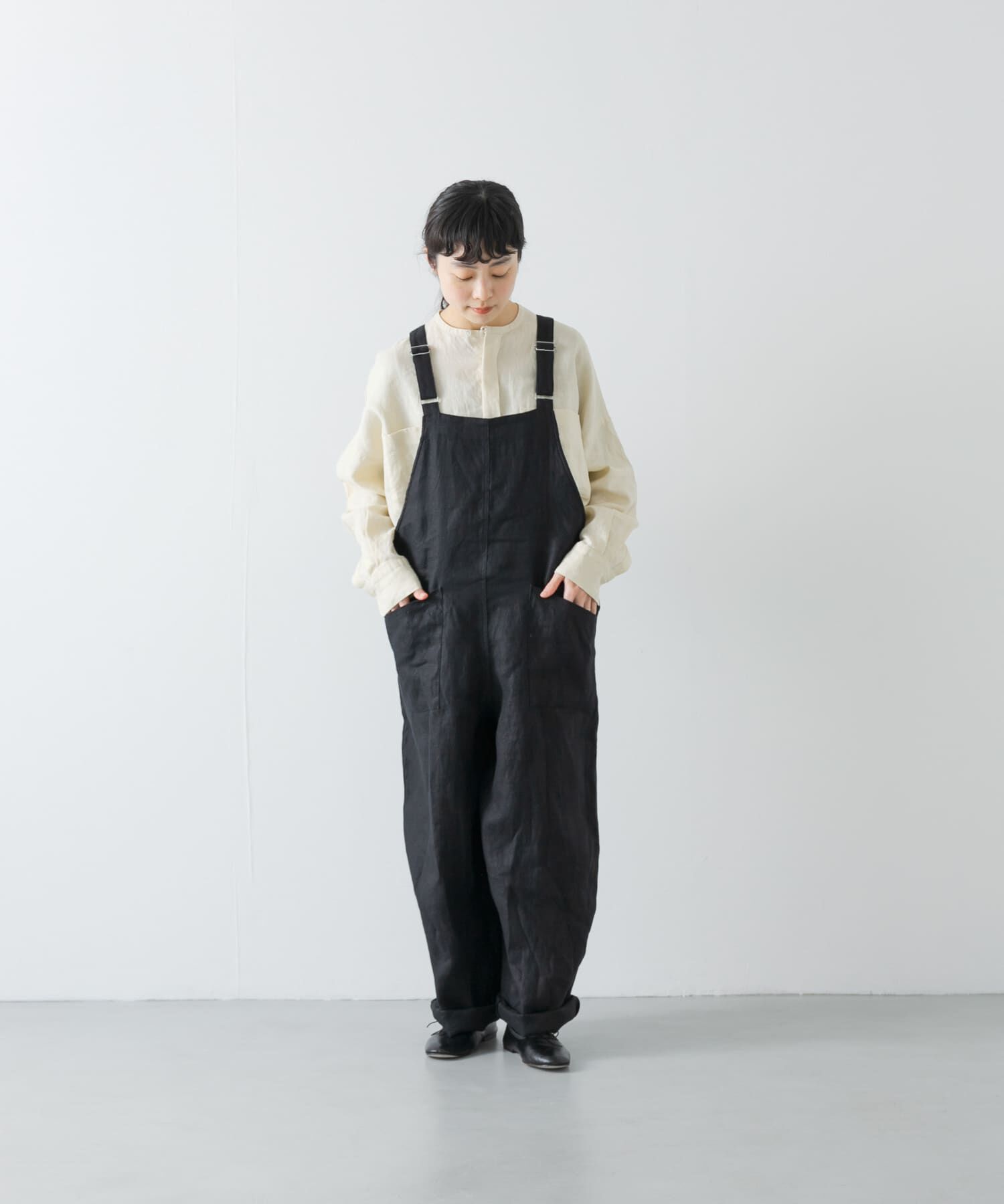 かぐれ「リネンバッククロスサロペット」|スカート|