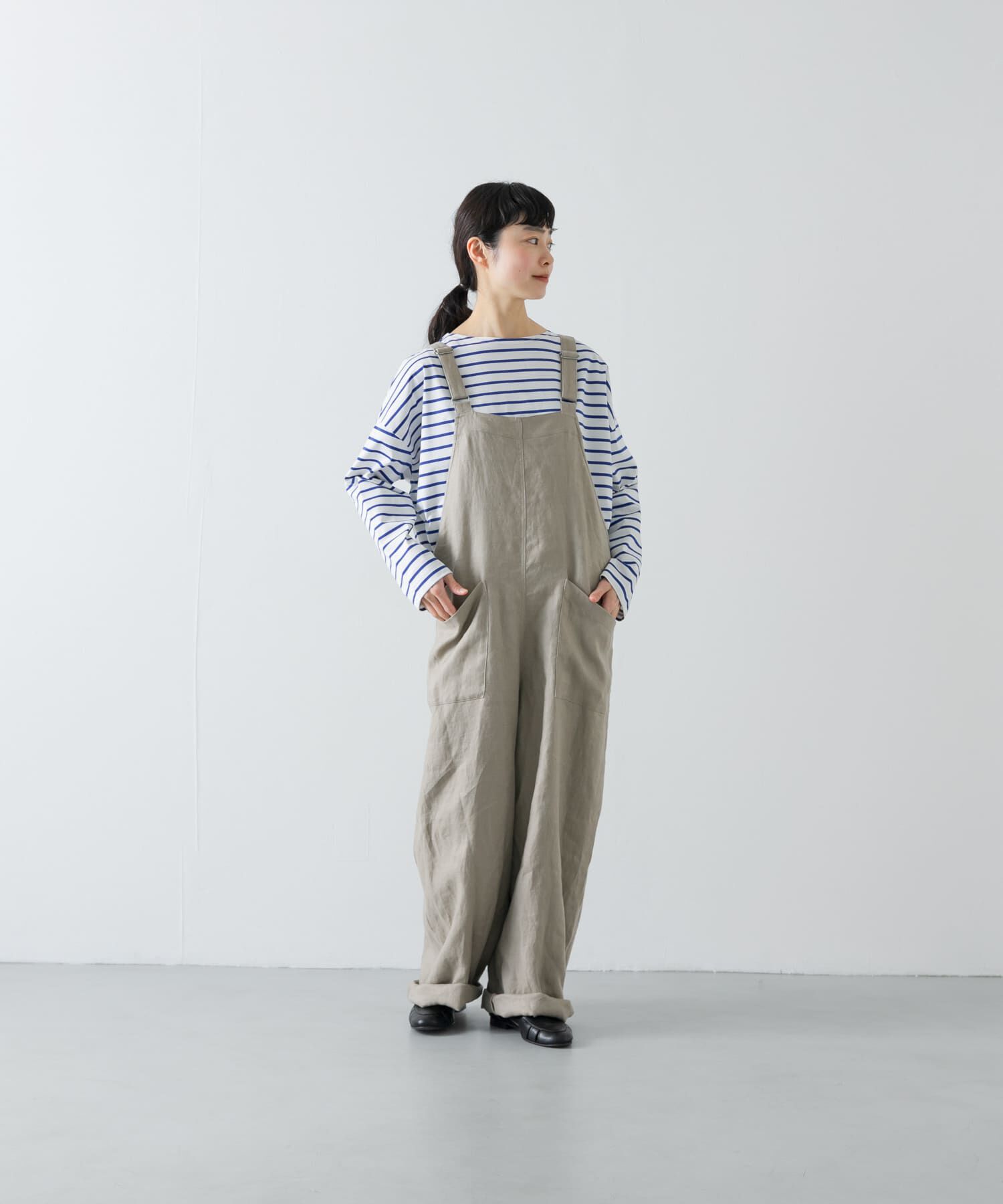 かぐれ「リネンバッククロスサロペット」|スカート|