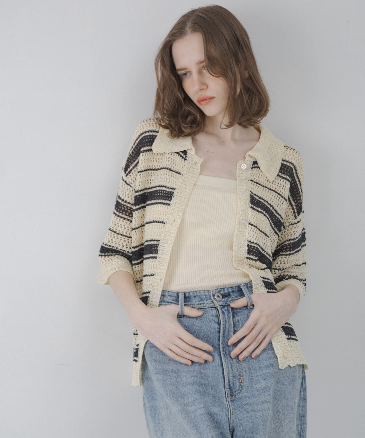 Sonny Label 「メッシュニットオーバーシャツ」|ニット・セーター|