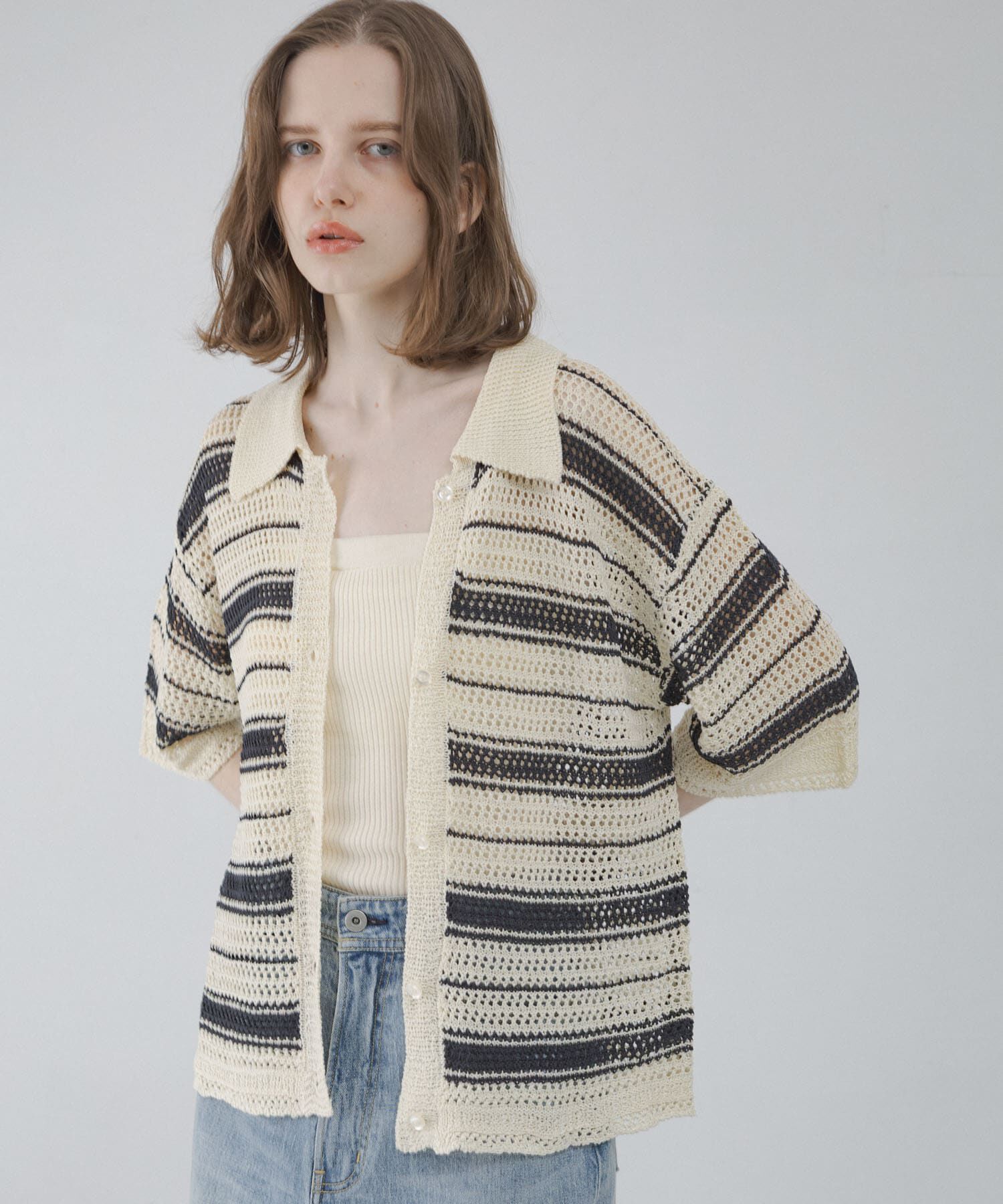 Sonny Label 「メッシュニットオーバーシャツ」|ニット・セーター|