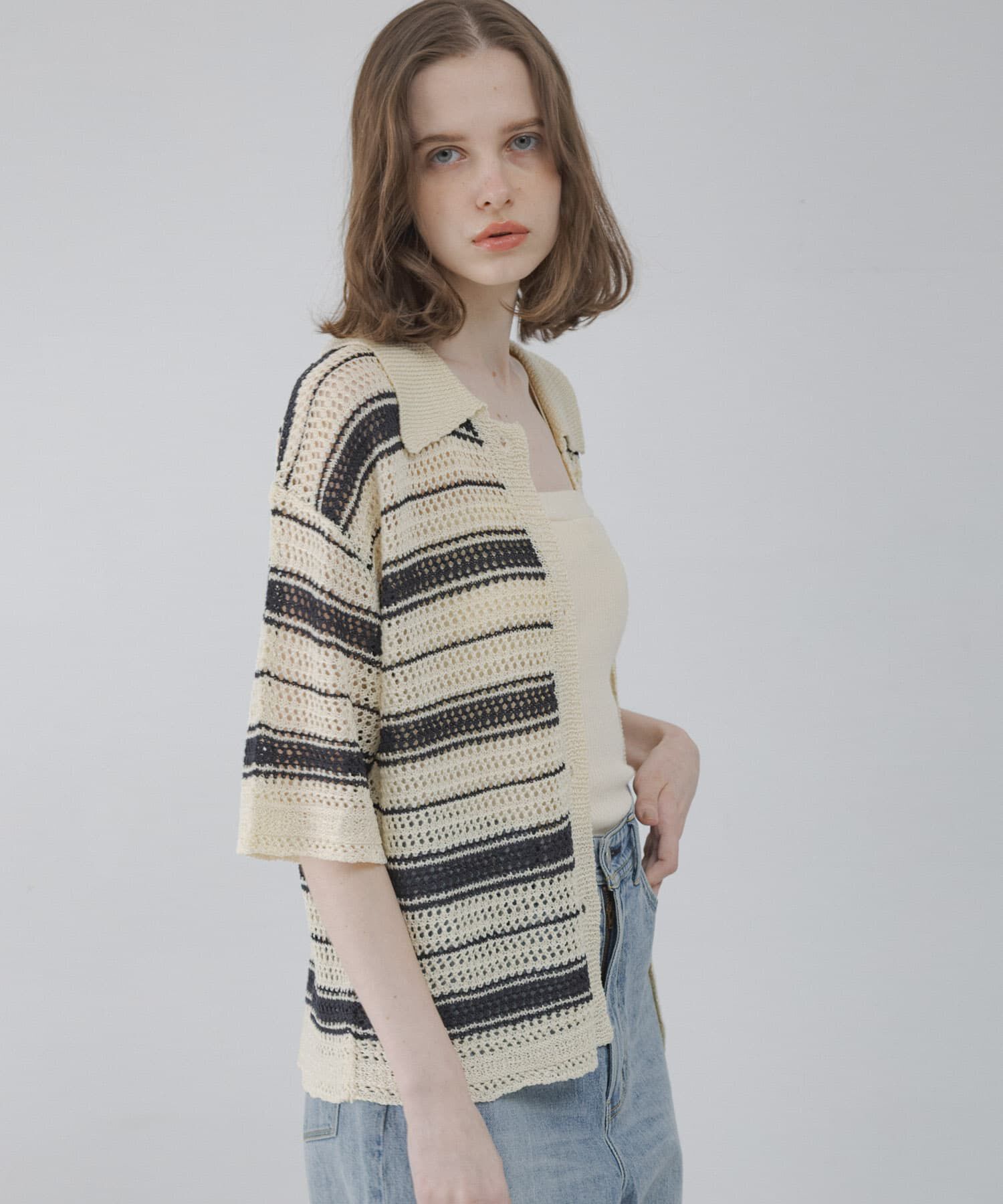 Sonny Label 「メッシュニットオーバーシャツ」|ニット・セーター|