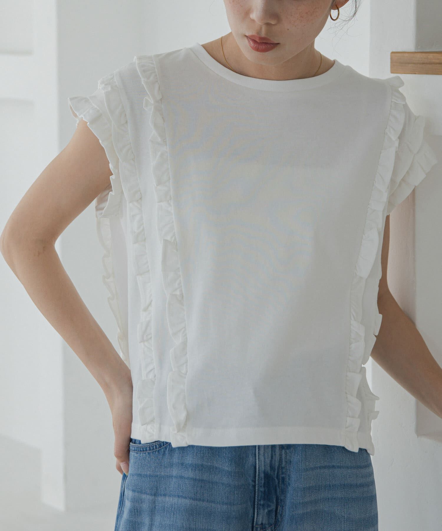 Sonny Label 「ミニフリルフレンチTシャツ」|Tシャツ・カットソー|