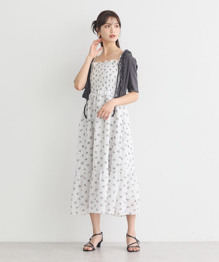 earth music&ecology「花柄シアーポップコーンキャミワンピース」|ワンピース|