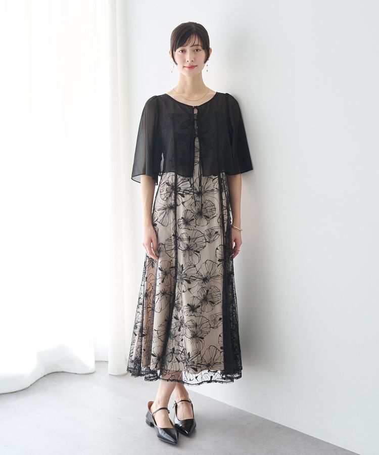 YECCA VECCA「【2点SET】フラワー柄スパンコール刺繍ドレス」|ワンピース|