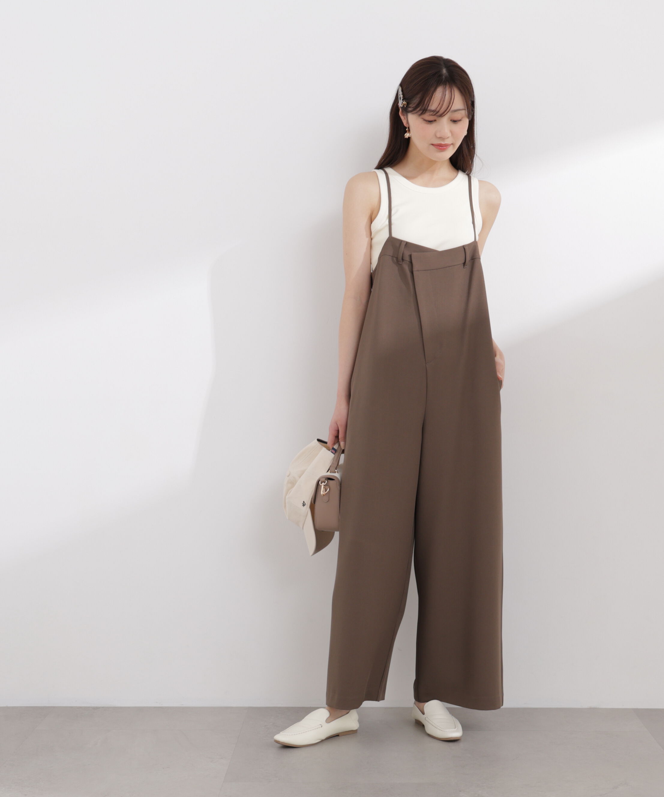 PROPORTION BODY DRESSING「〈a/mie〉バックタックサロペット 26SS」|ワンピース|