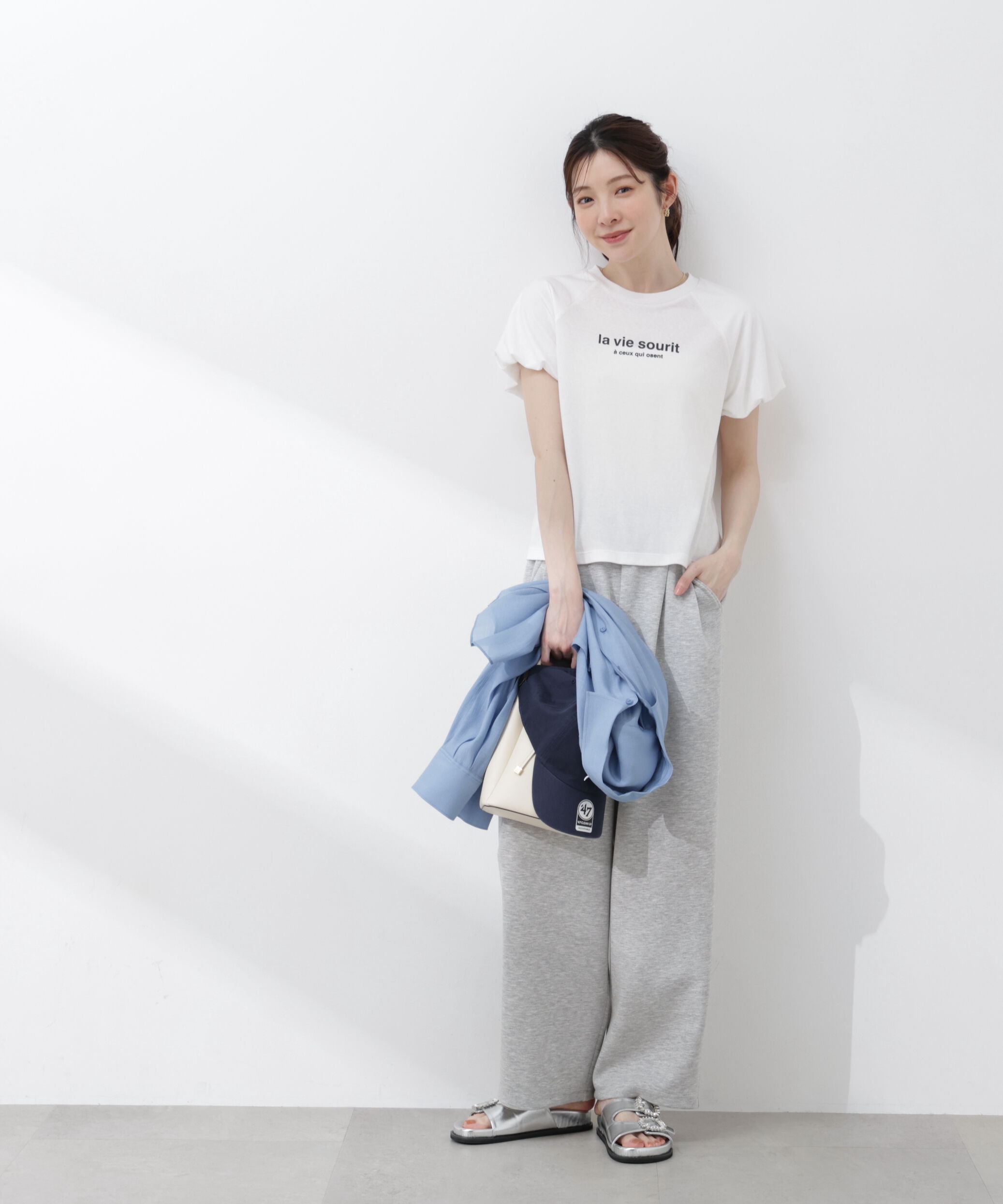PROPORTION BODY DRESSING「パフスリーブロゴTシャツ 26SS」|Tシャツ・カットソー|
