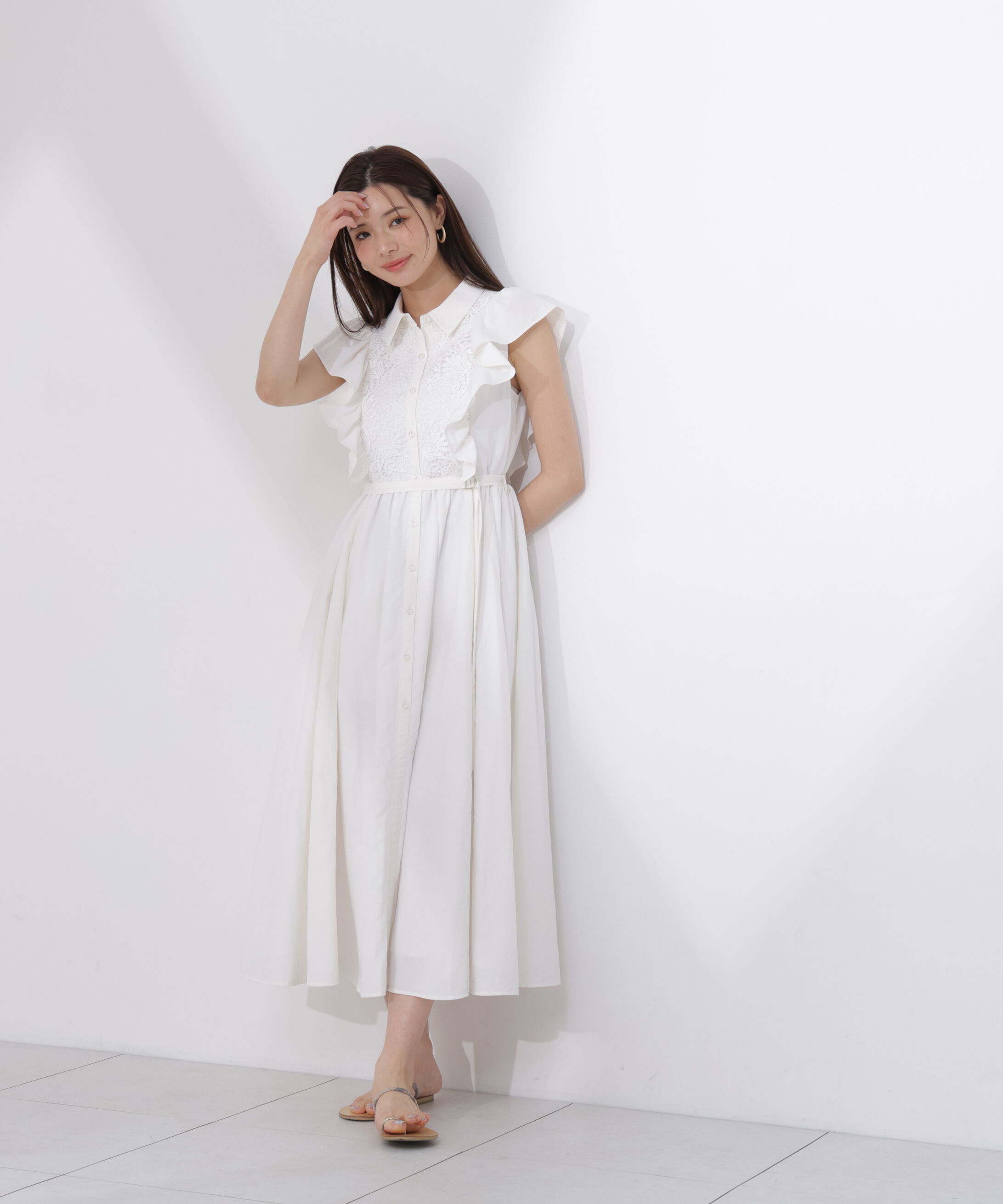 PROPORTION BODY DRESSING「フロントレースシャツワンピース」|ワンピース|