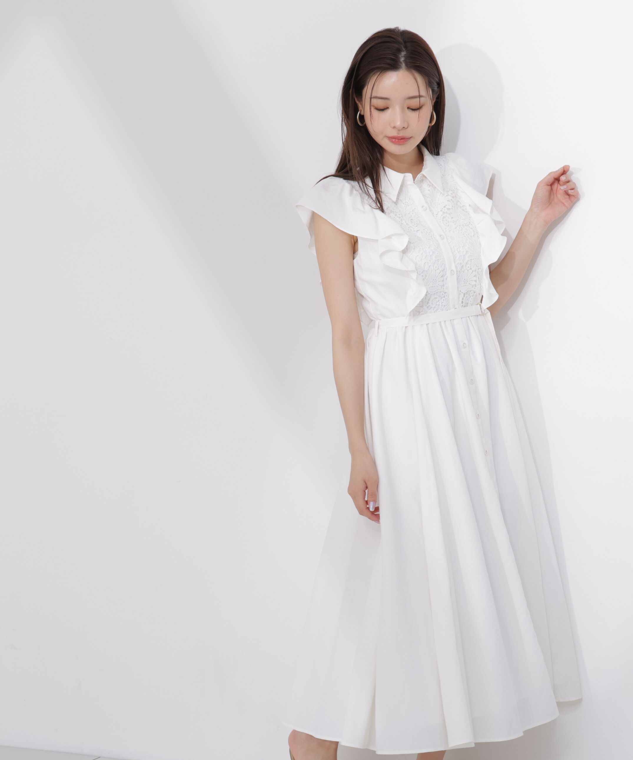 PROPORTION BODY DRESSING「フロントレースシャツワンピース」|ワンピース|