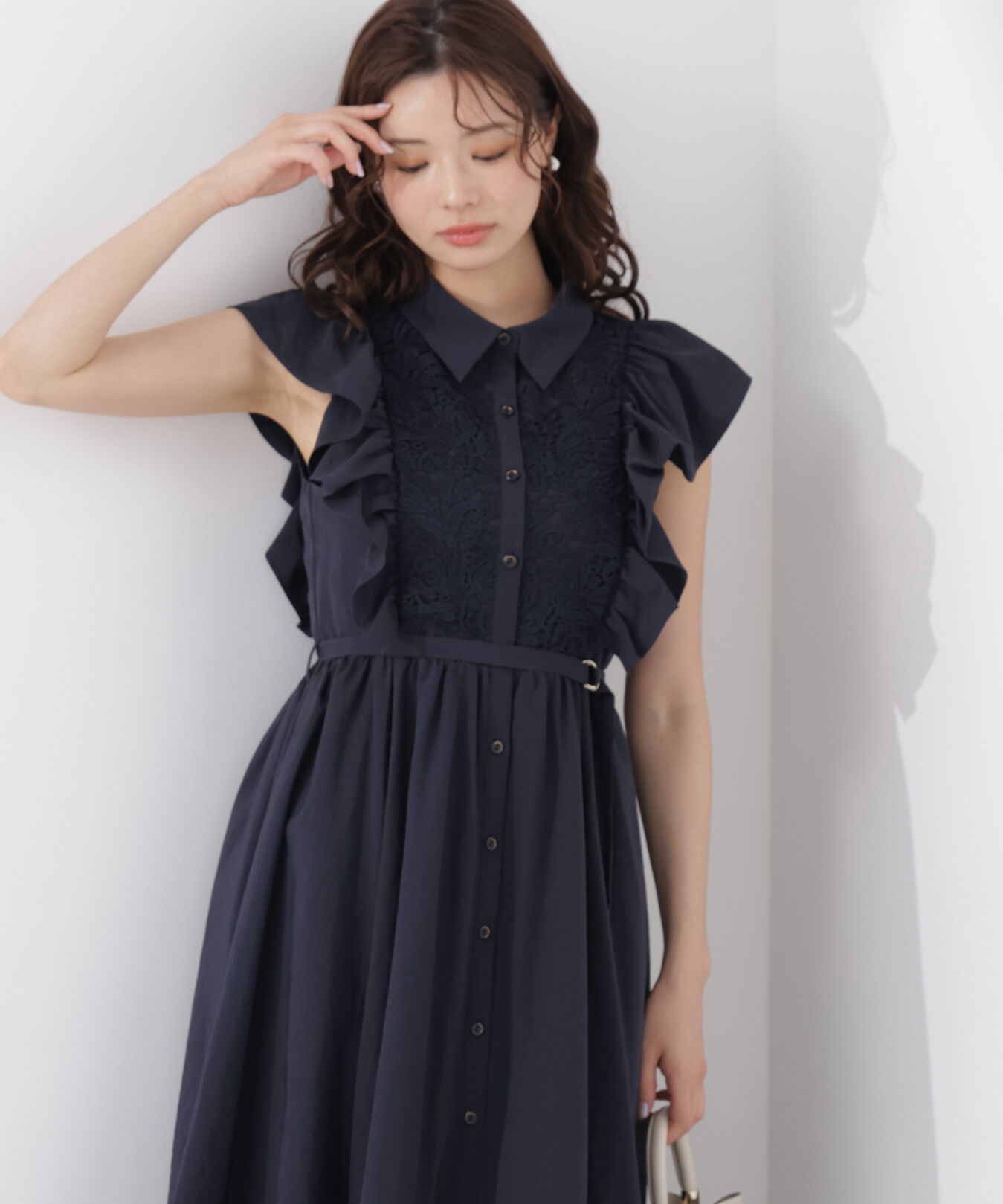 PROPORTION BODY DRESSING「フロントレースシャツワンピース」|ワンピース|